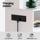 Artiss Bedside Table Nightstand Charging Station - Close-Up Angle