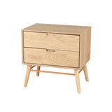 Artiss Bedside Table Drawers Side End Table Storage Cabinet Nightstand Oak GINO - Close-Up Angle