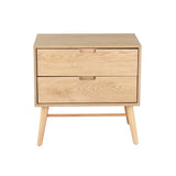Artiss Bedside Table Drawers Side End Table Storage Cabinet Nightstand Oak GINO - Side View