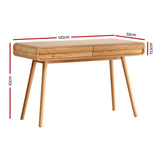 Artiss Computer Desk Drawer Natural Wood 100CM - Front View
