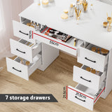 Artiss Dressing Table Set Stool 10 Led Bulbs White Debbie - Close-Up Angle