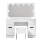 Artiss Dressing Table Set Stool 10 Led Bulbs White Debbie, image 5