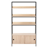 Artiss Bookshelf 5 Tier Cube Cabinet MIRA Oak - 45-Degree Angle