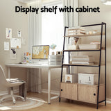 Artiss Bookshelf 5 Tier Cube Cabinet MIRA Oak - Rear View
