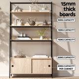 Artiss Bookshelf 5 Tier Cube Cabinet MIRA Oak - Close-Up Angle