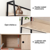 Artiss Bookshelf 5 Tier Cube Cabinet MIRA Oak - Low Angle