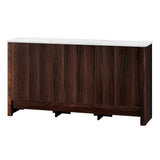 Artiss Buffet Sideboard Cabinet Marble Style Tabletop - Side View