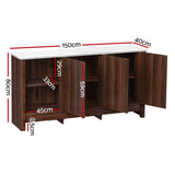 Artiss Buffet Sideboard Cabinet Marble Style Tabletop - Top-Down View