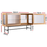 Artiss Buffet Sideboard Double Doors - Oak - Top-Down View