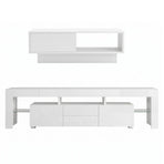 Artiss LED TV Unit & Coffee Table Set Storage Cabinet White