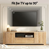 Artiss TV Unit & Coffee Table Set Storage Drawer Pine - Close-Up Angle