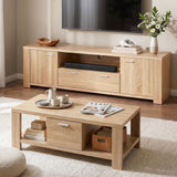 Artiss TV Unit & Coffee Table Set Storage Drawer Pine - Extra Image