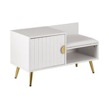 Artiss Shoe Rack Cabinet Bench 6 Pairs White - Side View
