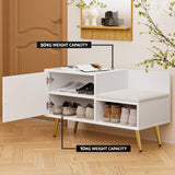 Artiss Shoe Rack Cabinet Bench 6 Pairs White - 45-Degree Angle