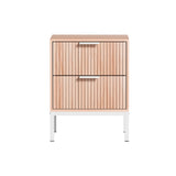 Artiss Bedside Table Drawers Side End Table Storage Cabinet Nightstand Pine LURA - Side View