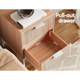 Artiss Bedside Table Drawers Side End Table Storage Cabinet Nightstand Pine LURA - Top-Down View