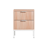 Artiss 2X Bedside Table 2 Drawers Storage Nightstand Cabinet Metal Legs Pine - Top-Down View