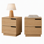 Artiss 2X Bedside Table 2 Drawers Nightstand Pine