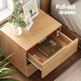 Artiss 2X Bedside Table 2 Drawers Nightstand Pine - 45-Degree Angle