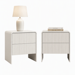Artiss 2x Bedside Table 2 Drawers - Beige