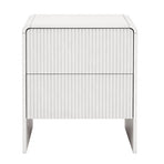 Artiss 2x Bedside Table 2 Drawers - Beige
