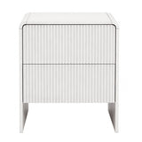 Artiss 2x Bedside Table 2 Drawers - Beige - Top-Down View