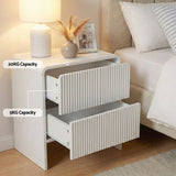 Artiss 2x Bedside Table 2 Drawers - Beige - 45-Degree Angle