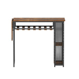 Artiss Industrial Bar Table with Wine Rack Built-in Cup Holder Extendable 140cm - Top-Down View