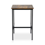 Artiss Bar Table Counter Kitchen Dining Desk Pub 60x92cm Vintage Metal Walnut - Top-Down View