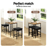 Artiss Bar Table Counter Kitchen Dining Desk Pub 60x92cm Vintage Metal Walnut - 45-Degree Angle