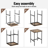 Artiss Bar Table Counter Kitchen Dining Desk Pub 60x92cm Vintage Metal Walnut - Low Angle