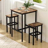 Artiss Bar Table Counter Kitchen Dining Desk Pub 60x92cm Vintage Metal Walnut - Extra Image