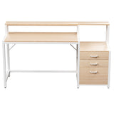 Artiss Computer Desk Home Office Study Table Desks w/Drawers Open Shelf Oak 160CM - Side View