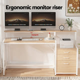 Artiss Computer Desk Home Office Study Table Desks w/Drawers Open Shelf Oak 160CM - 45-Degree Angle