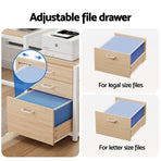 Artiss Computer Desk Home Office Study Table Desks w/Drawers Open Shelf Oak 160CM
