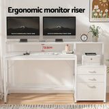 Artiss Computer Desk Home Office Study Table Desks w/Drawers Open Shelf White 160CM - 45-Degree Angle