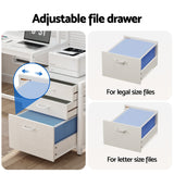 Artiss Computer Desk Home Office Study Table Desks w/Drawers Open Shelf White 160CM - Rear View