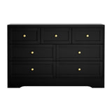 Artiss 7 Chest of Drawers Dresser Table Black - Side View