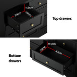 Artiss 7 Chest of Drawers Dresser Table Black - 45-Degree Angle