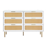 Artiss Chest of 6 Drawers Lowboy Cabinet White - Top-Down View
