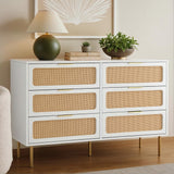 Artiss Chest of 6 Drawers Lowboy Cabinet White - Low Angle
