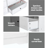 Artiss 6 Chest of Drawers - LEIF White - Low Angle