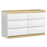 Artiss 6 Chest of Drawers Cabinet Dresser Table Tallboy Storage Bedroom White - Close-Up Angle