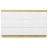 Artiss 6 Chest of Drawers Cabinet Dresser Table Tallboy Storage Bedroom White - Side View
