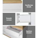 Artiss 6 Chest of Drawers Cabinet Dresser Table Tallboy Storage Bedroom White - Rear View