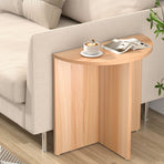 Artiss Coffee Table Semi-circle 48CM Pine Elva