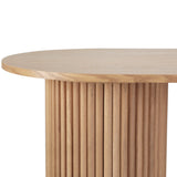 Artiss Coffee Table Oval 100CM Pine Samuel - Side View