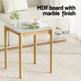 Artiss Coffee Table Marble Effect Square - Top-Down View