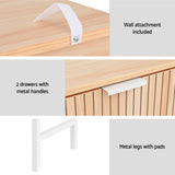 Artiss Console Table 2 Drawers 92CM - Close-Up Angle
