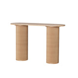 Artiss Console Table Oval 115CM Pine Blake - Side View